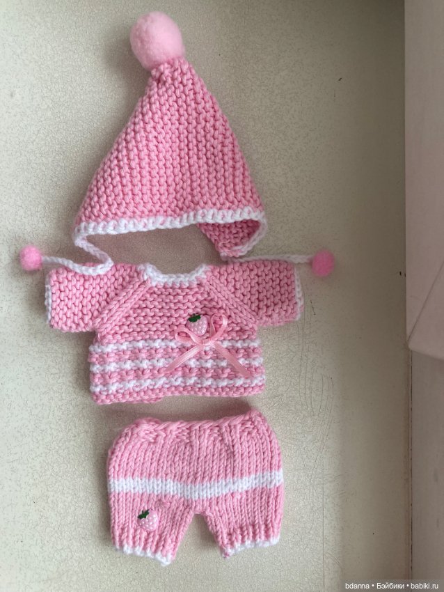 Вязанные комплекты на пупсят (фото 5)