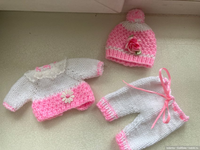 Вязанные комплекты на пупсят (фото 7)