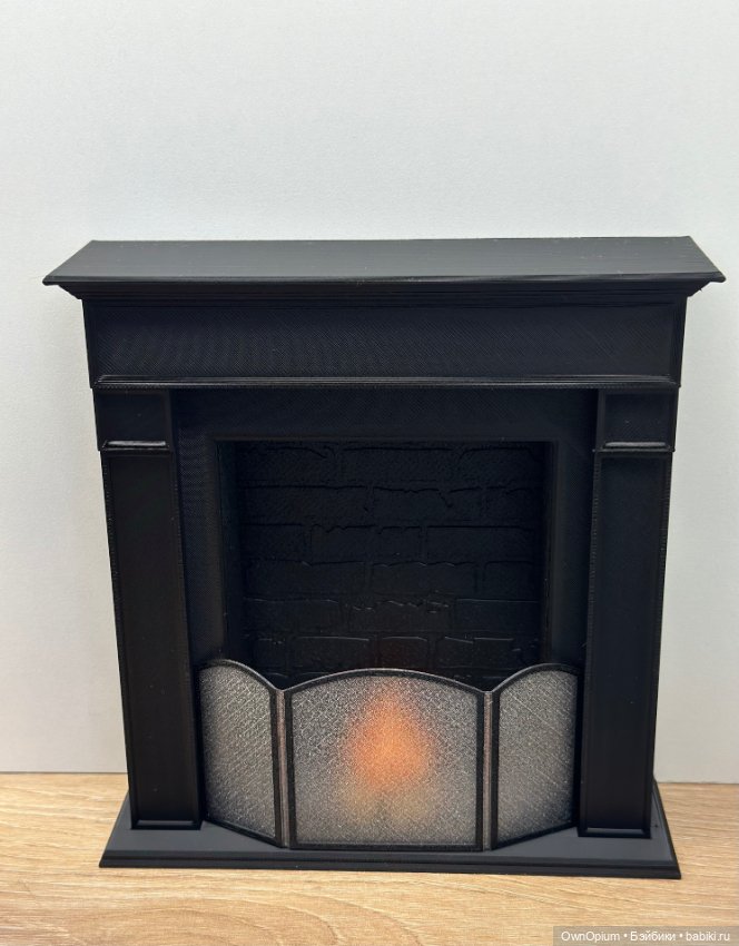 Камин для 1:6 (черный) — Миниатюра для кукол (фото 2)