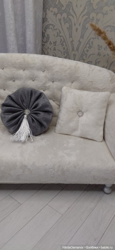 Мебель диван велюр для кукол Blythe integrity poppy mizi momoko barbie 1:6 (фото 2)