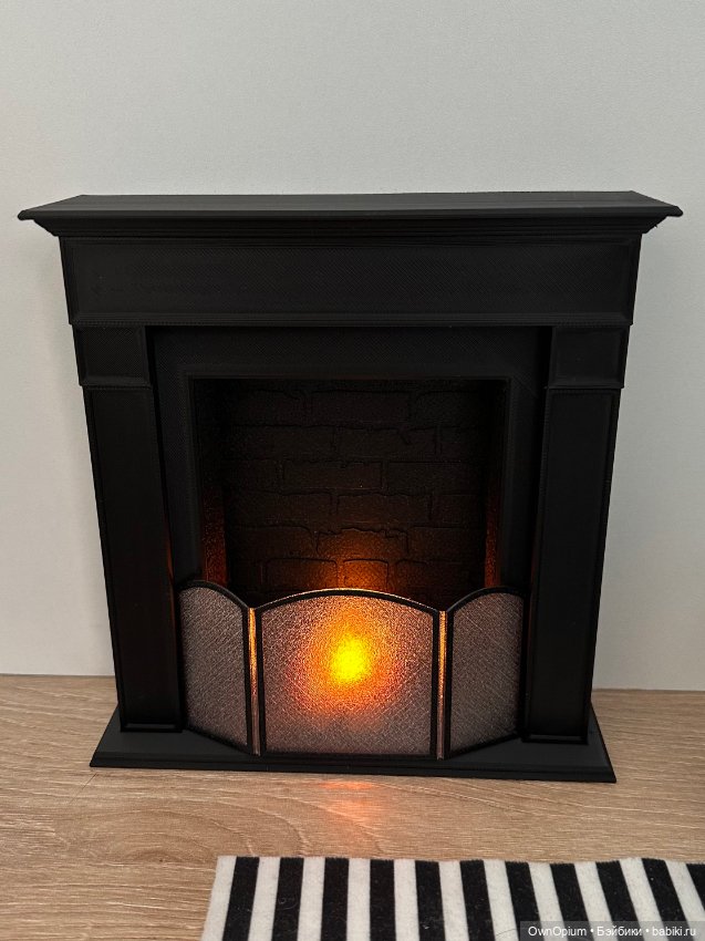 Камин для 1:6 (черный) — Миниатюра для кукол (фото 3)