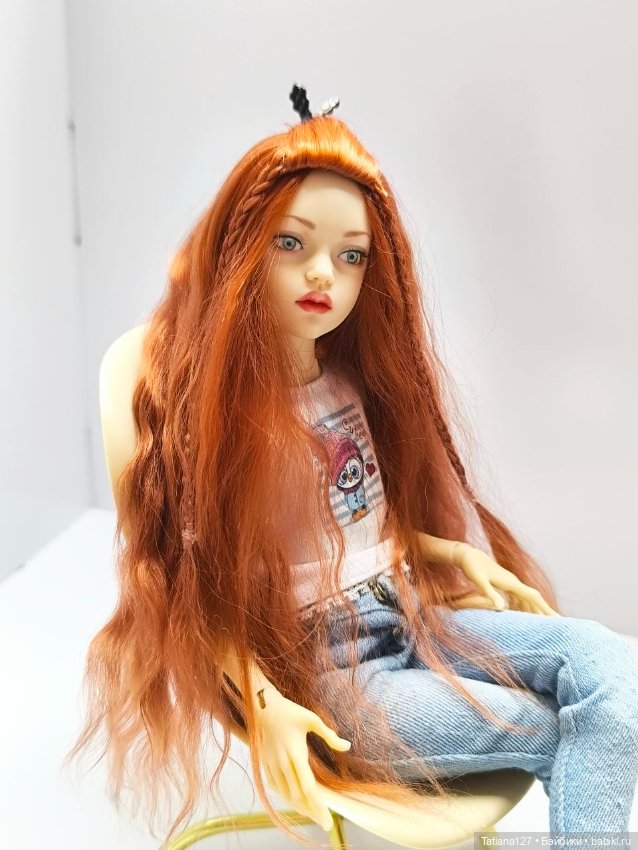 Парик из натуральных локонов козы . ОГ - 12см (фото 3)