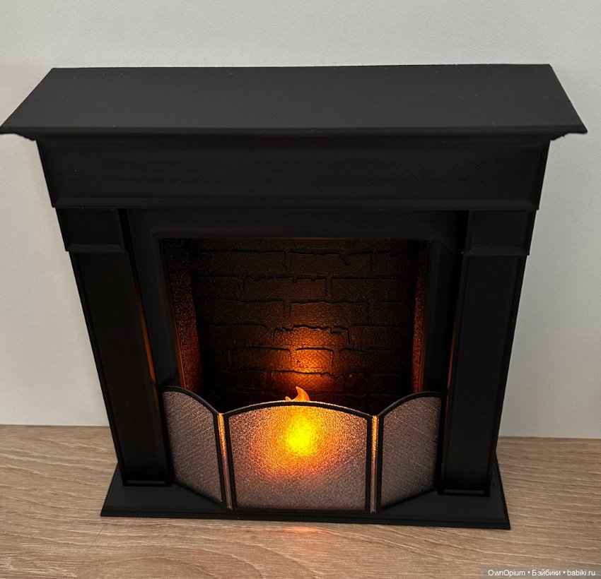 Камин для 1:6 (черный) — Миниатюра для кукол (фото 4)