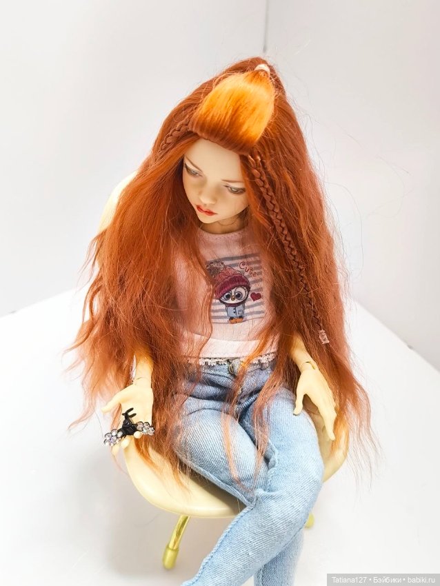 Парик из натуральных локонов козы . ОГ - 12см (фото 6)