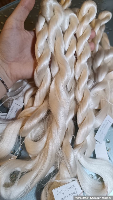 Натуральный шёлк для кукольных волос/париков (фото 4)