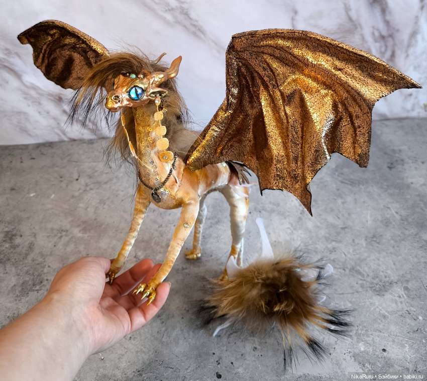 Дракон для Барби в смешанной технике, подвижный, знак зодиака Дева