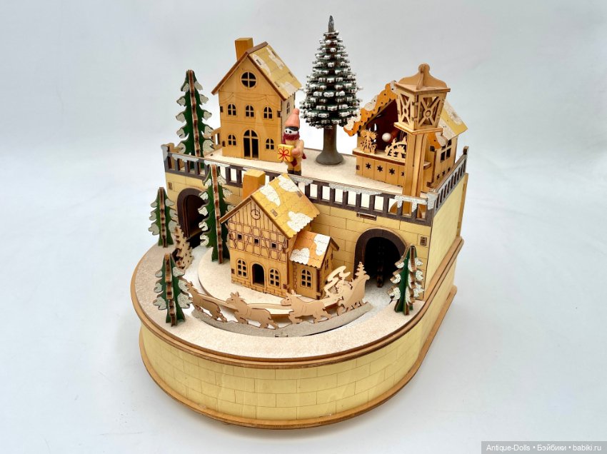 Винтажная музыкальная шкатулка-карусель Erzgebirge (фото 4)