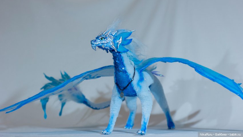 Дракон для Барби в смешанной технике, подвижный, знак зодиака Рыбы