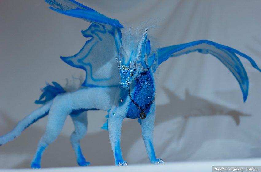 Дракон для Барби в смешанной технике, подвижный, знак зодиака Рыбы