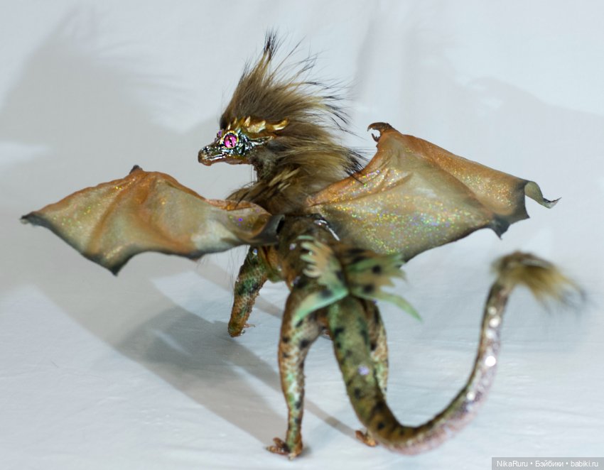 Дракон для Барби в смешанной технике, подвижный, знак зодиака Рак (фото 7)