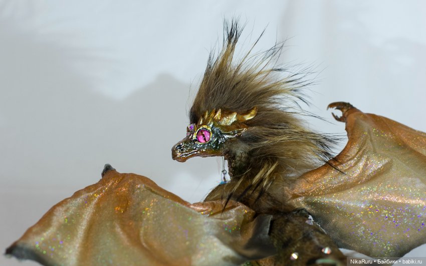 Дракон для Барби в смешанной технике, подвижный, знак зодиака Рак (фото 8)