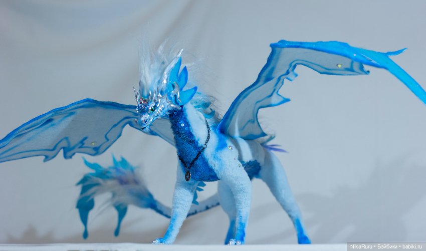 Дракон для Барби в смешанной технике, подвижный, знак зодиака Рыбы