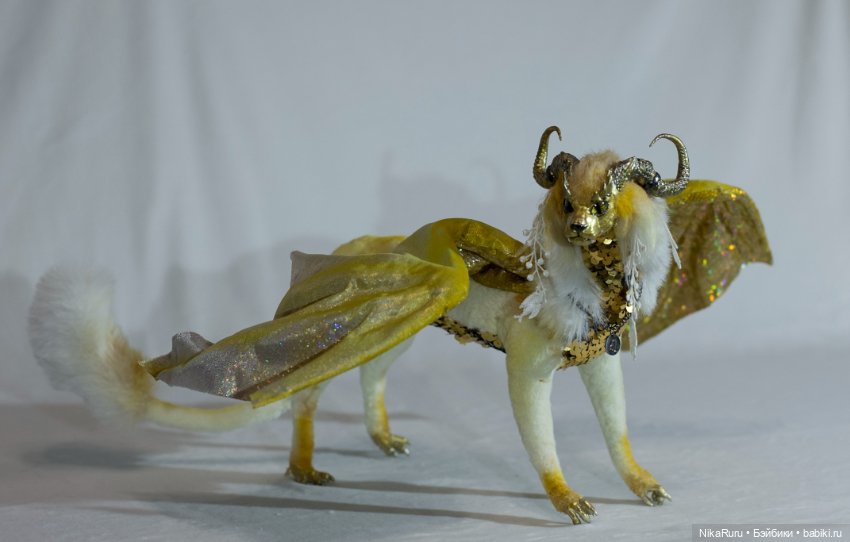 Дракон для Барби в смешанной технике, подвижный, знак зодиака Лев (фото 5)