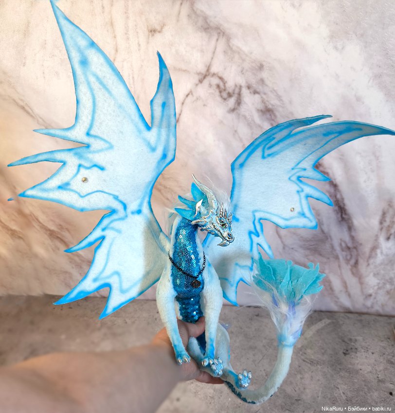 Дракон для Барби в смешанной технике, подвижный, знак зодиака Рыбы