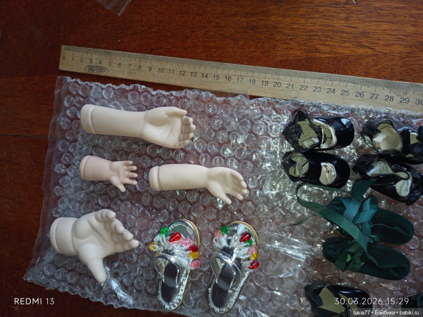 Лот обувь и фарфоровые ручки для кукол, из Германии и США (фото 6)