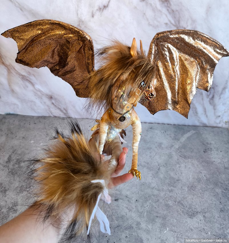 Дракон для Барби в смешанной технике, подвижный, знак зодиака Дева (фото 2)