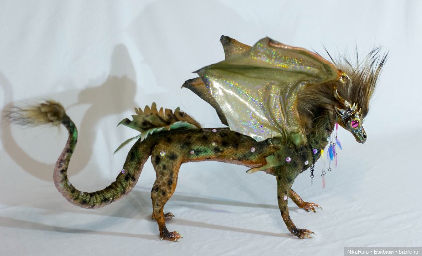 Дракон для Барби в смешанной технике, подвижный, знак зодиака Рак (фото 5)