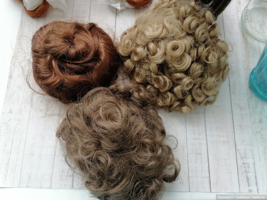 Лот винтажных паричков для больших кукол. Размер 16-15 (фото 2)