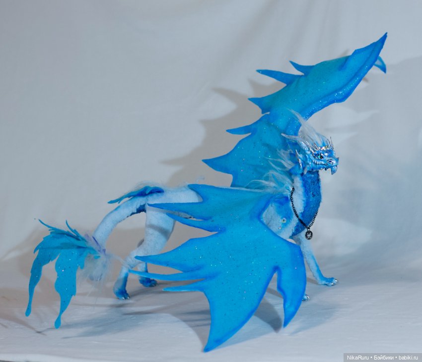 Дракон для Барби в смешанной технике, подвижный, знак зодиака Рыбы