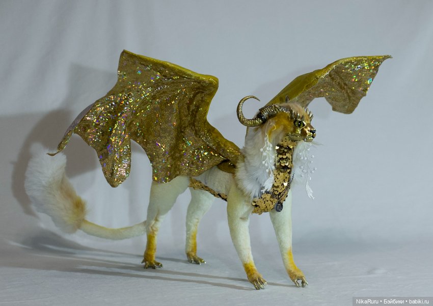 Дракон для Барби в смешанной технике, подвижный, знак зодиака Лев (фото 2)
