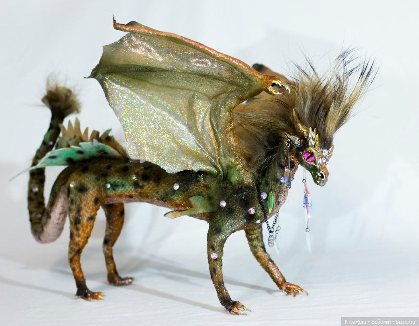 Дракон для Барби в смешанной технике, подвижный, знак зодиака Рак (фото 2)