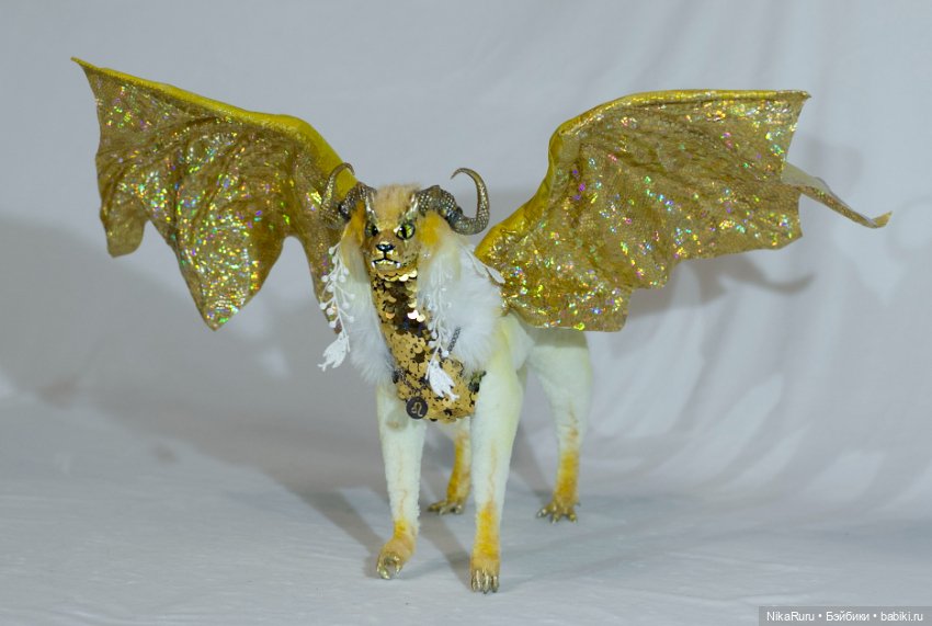 Дракон для Барби в смешанной технике, подвижный, знак зодиака Лев (фото 3)