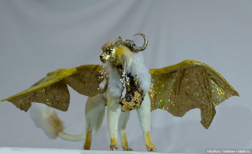 Дракон для Барби в смешанной технике, подвижный, знак зодиака Лев (фото 7)