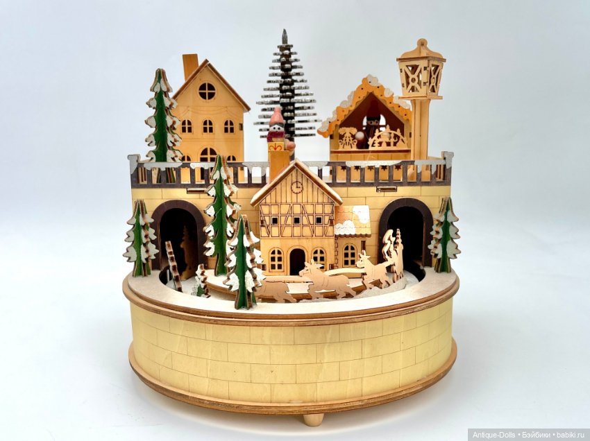 Винтажная музыкальная шкатулка-карусель Erzgebirge (фото 3)