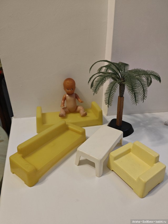 Лот пупсик с мебелью СССР