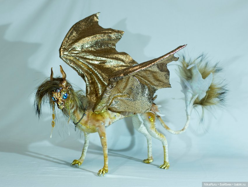 Дракон для Барби в смешанной технике, подвижный, знак зодиака Дева (фото 4)