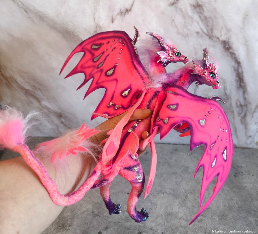 Дракон для Барби в смешанной технике, подвижный, знак зодиака Близнецы (фото 2)