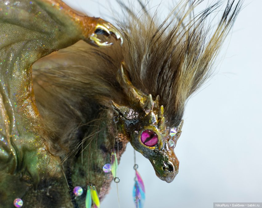 Дракон для Барби в смешанной технике, подвижный, знак зодиака Рак (фото 6)