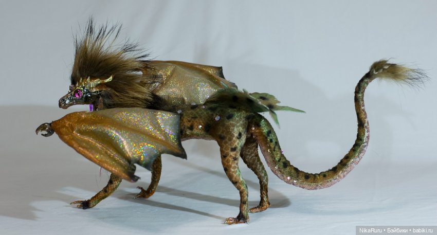 Дракон для Барби в смешанной технике, подвижный, знак зодиака Рак (фото 9)