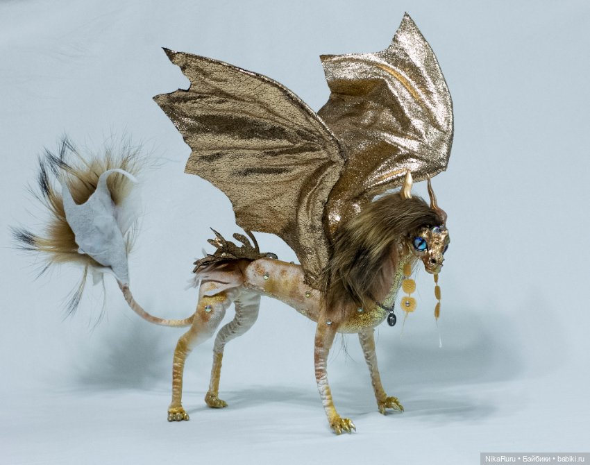 Дракон для Барби в смешанной технике, подвижный, знак зодиака Дева (фото 3)
