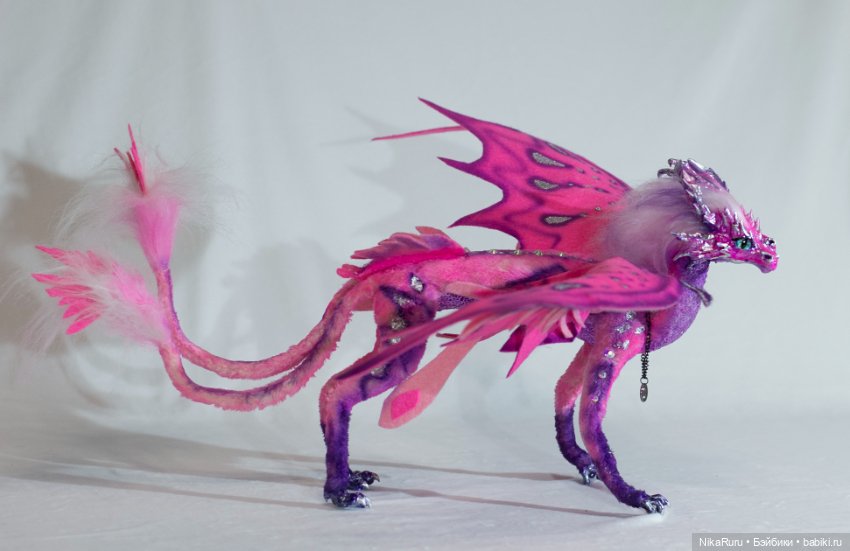 Дракон для Барби в смешанной технике, подвижный, знак зодиака Близнецы (фото 4)