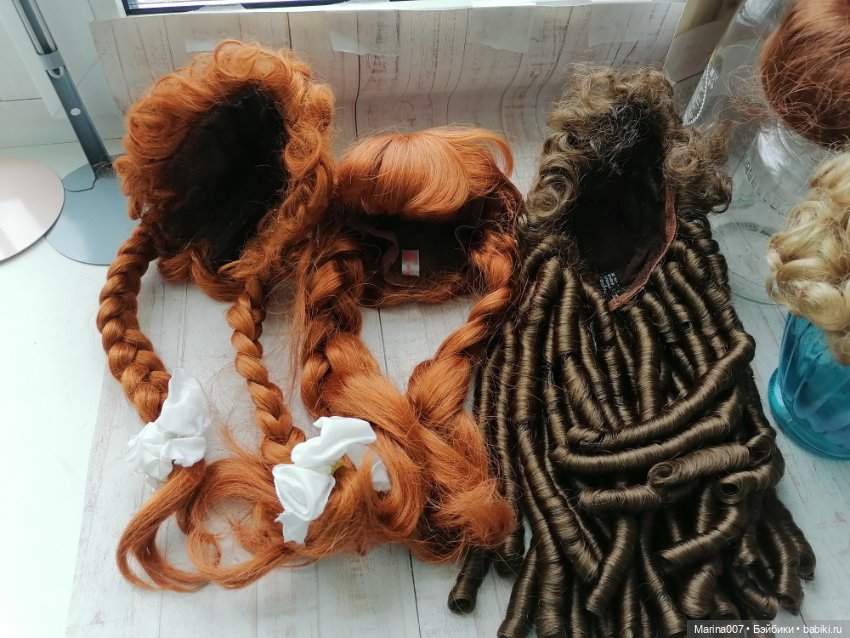 Лот винтажных паричков для больших кукол. Размер 16-15 (фото 5)