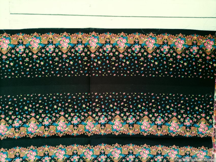 Ткань поплин печатный джинса Япония цветочки