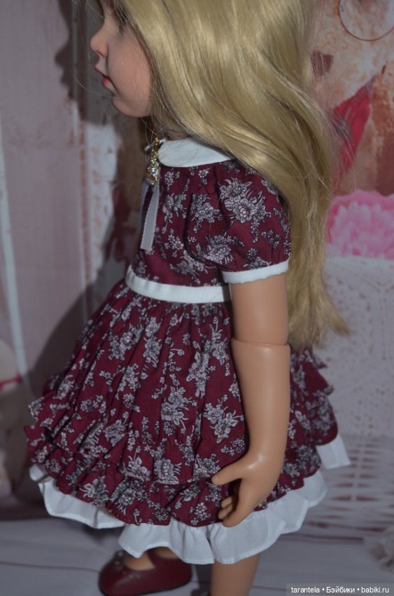 Красивое платье из батиста для кукол Готц 50 см (фото 4)