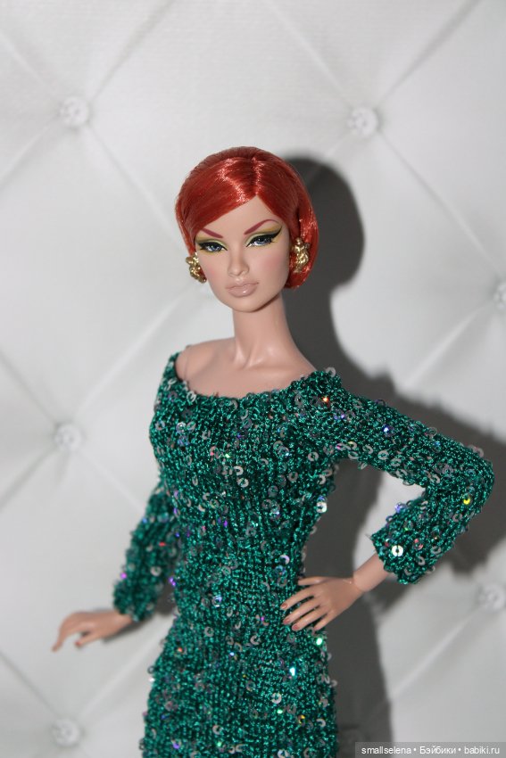 Вязаное платье для бжд/авторской куклы 1/6, интегрити (фото 4)