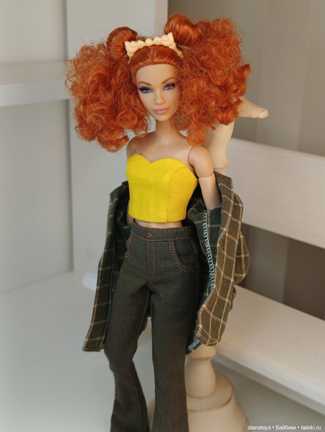 Комплект цвета хаки - одежда для кукол Барби и аналогичных (фото 4)
