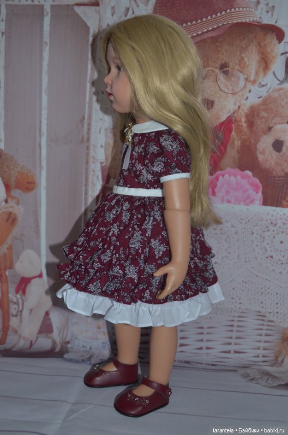 Красивое платье из батиста для кукол Готц 50 см (фото 3)