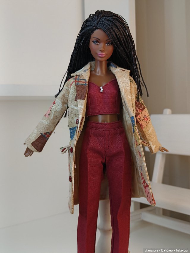Комплект одежды Пальто брюки и топ для кукол Барби и аналогов (фото 2)