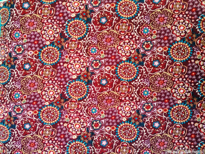 Ткань поплин печатный джинса Япония цветочки