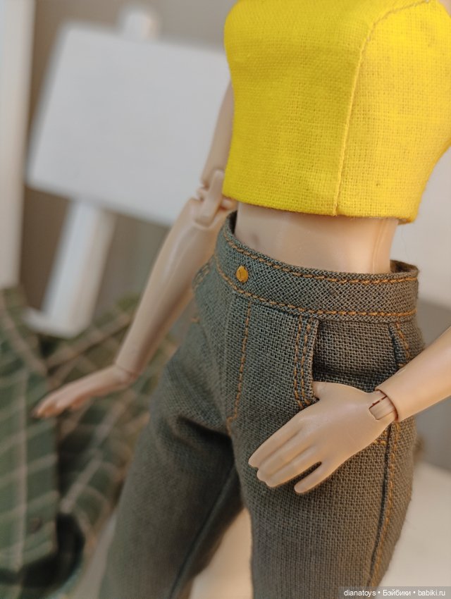 Комплект цвета хаки - одежда для кукол Барби и аналогичных (фото 7)