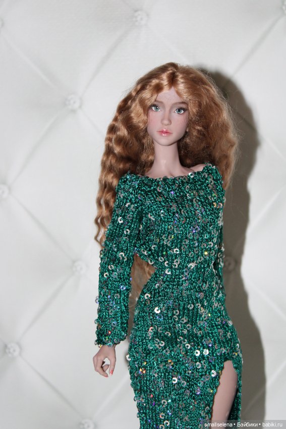 Вязаное платье для бжд/авторской куклы 1/6, интегрити (фото 2)