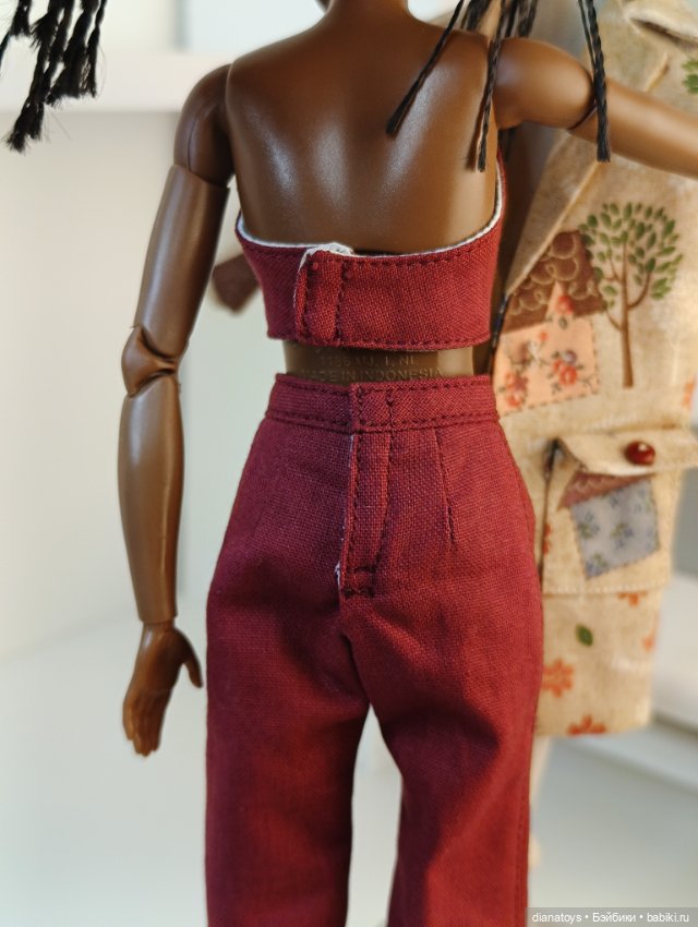 Комплект одежды Пальто брюки и топ для кукол Барби и аналогов (фото 6)