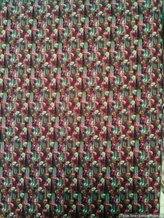 Ткань поплин печатный джинса Япония цветочки (фото 3)