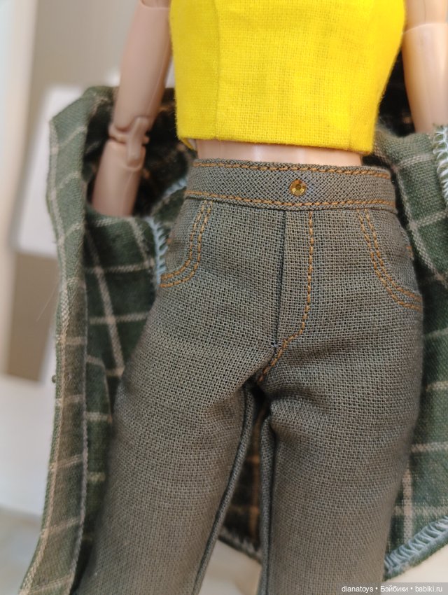 Комплект цвета хаки - одежда для кукол Барби и аналогичных (фото 3)