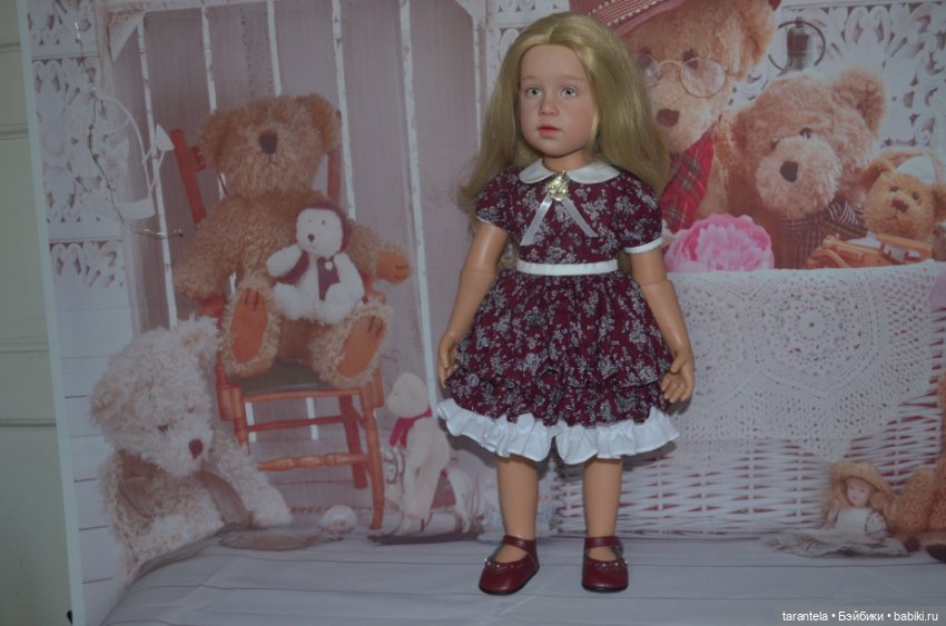Красивое платье из батиста для кукол Готц 50 см (фото 2)