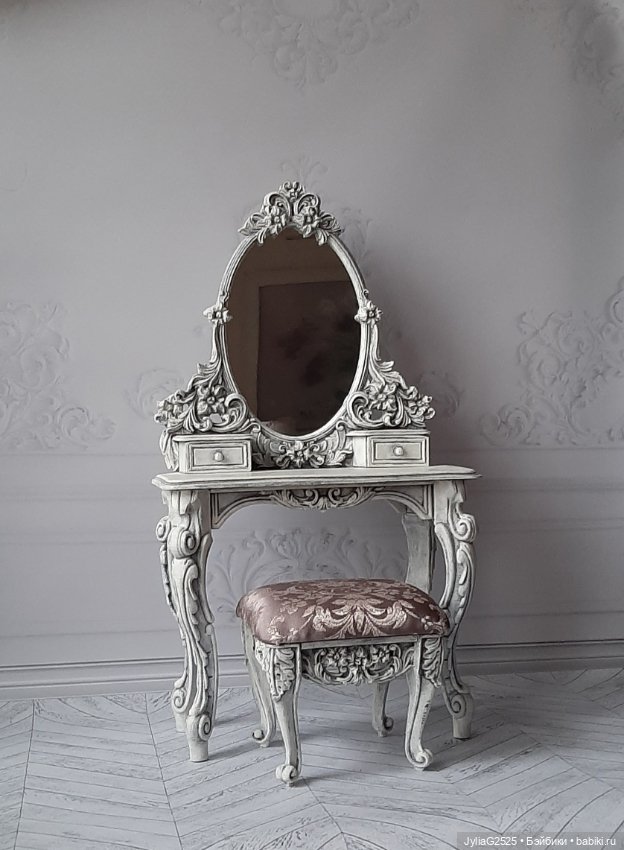 Трюмо с пуфом "Классика" для МСД бжд (фото 3)